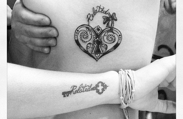 Tatoo di coppia, cuore e chiave-2