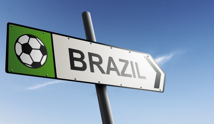 Brazil direction. Traffic sign.