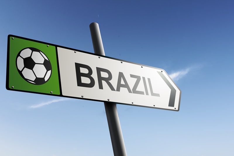 Brazil direction. Traffic sign.