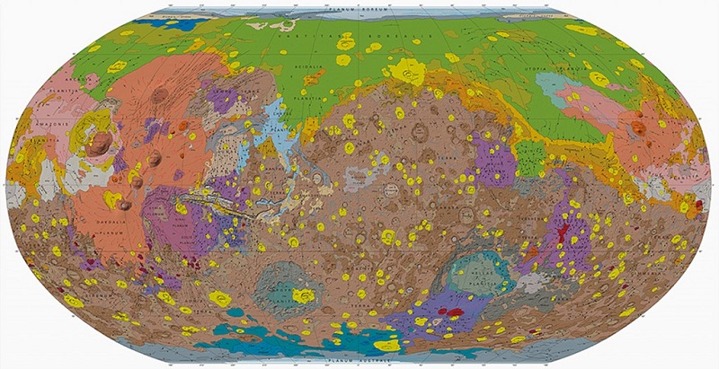 La più completa mappa di Marte